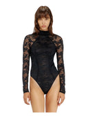 Diesel - Body Vivian in pizzo di nylon con schiena scoperta - A225720Drak-900 - 009 - Ebony