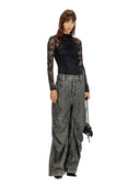 Diesel - Body Vivian in pizzo di nylon con schiena scoperta - A225720Drak-900 - 009 - Ebony
