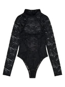 Diesel - Body Vivian in pizzo di nylon con schiena scoperta - A225720Drak-900 - 009 - Ebony