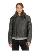 Diesel - Giacca W- Alex biker con collo staccabile - A227590Agck-9Xx-001 - BLACK