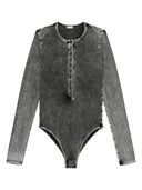 Diesel - Body Fresya cotone c/chiusura frontale a bottoni - A232290Shan-900A - 003 - Off/Black