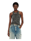 Diesel - Canotta Irene in cotone con effetto lavorato - A232610Shan-900A - 003 - Off/Black