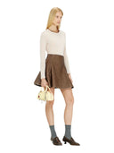 Diesel - Minigonna svasata in materiale bonded O-Erina - A240700Webj-7Bb-205 - Chocolate