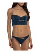 Diesel - Top Sheila in denim con logo - A225490Tjbv-8Bfa - 403 - Dark/Blue