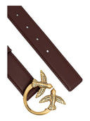 Pinko - Cintura Love Birds in pelle 3cm - 100125A0F1-L88Q - Castano Intenso-Antique Gold