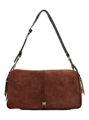 Pinko - Borsa spalla media Keeper Bag suede effetto spray - 106676A3Db-L88J - Castano Intenso-Matt. Gold
