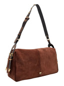 Pinko - Borsa spalla media Keeper Bag suede effetto spray - 106676A3Db-L88J - Castano Intenso-Matt. Gold