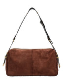 Pinko - Borsa spalla media Keeper Bag suede effetto spray - 106676A3Db-L88J - Castano Intenso-Matt. Gold