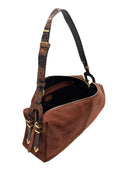 Pinko - Borsa spalla media Keeper Bag suede effetto spray - 106676A3Db-L88J - Castano Intenso-Matt. Gold
