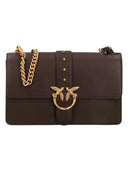 Pinko - Borsa a mano media Love Bag One in pelle New Buckl - 107621A0F1-M12Q - Marrone Marasca-Antique Gold