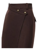 Pinko - Gonna Marzemino longuette in misto lana - 107713A3Ms-M04 - Marrone Oltre Buio