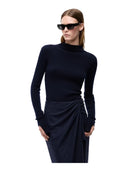 Pinko - Abito midi Dianella in lana con gonna gessata - 107795A3Mc-Ei1 - Blu/Grigio