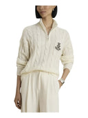 Lauren Ralph Lauren - Maglia con Zip - 200B33686002 - Mascarpone Cream