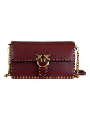 Pinko - Borsa a Tracolla Piccola in Pelle con Borchie - 107664A2Jg-Ww5Q - Ribes Intenso-Antique Gold