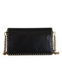 Pinko - Borsa a Tracolla Piccola in Pelle con Borchie. - 107664A2Jg-Z99Q - Nero-Antique Gold