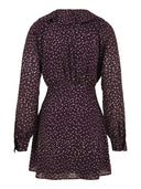 Mar De Margaritas - Abito Corto Con Rouches Su Scollatura - Mmabw01810-Tpl0036-Rs37 - Pois Acquerellato Bordeaux