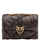 Pinko - Borsa Love Bag Mini Puff in Pelle Crinkle. - 107162A0F2-M12Q - Marrone Marasca-Antique Gold