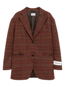 Amish - Blazer Over in Lana A Quadri - Amd167Cv71Xxxx-C0249 - Burgundy
