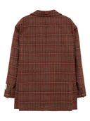 Amish - Blazer Over in Lana A Quadri - Amd167Cv71Xxxx-C0249 - Burgundy