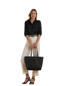 Lauren Ralph Lauren - tote cameryn grande in pelle martellata - 431960183002 - black