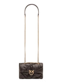 Pinko - Borsa Love Bag Mini Puff in Pelle Crinkle. - 107162A0F2-M12Q - Marrone Marasca-Antique Gold
