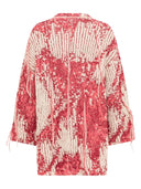 Laneus - Cardigan Over In Jacquard - F6Lawoca176-040 - Rosso