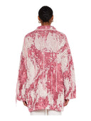 Laneus - Cardigan Over In Jacquard - F6Lawoca176-040 - Rosso