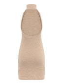 Laneus - Abito Mini Halterneck Lana E Angora - F6Lawokd137-036 - Panna