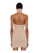 Laneus - Abito Mini Halterneck Lana E Angora - F6Lawokd137-036 - Panna