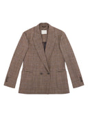 Circolo 1901 - Giacca masculine prince of Wales light fleece - Fd4116-Mocha - Mocha - L