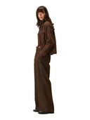 Circolo 1901 - Pantalone masculine vita alta trucker two-tone - Fd4211-1278T - Amber Brown To