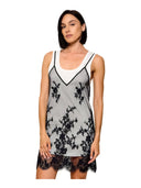 Pinko - Maxi Canotta Cineraria in Jersey - 107156A3Fl-Zz1 - Bianco/Nero