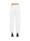 Pinko - Pantaloni Estelle Egg Bull Slegato - 103857-A3E1-Z04 - Bianco Brill.