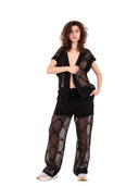 Alpha Studio - Pantalone Wide Leg - Ad-6561Q-2002 - Nero