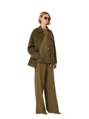 Max Mara Studio - Pantalone Lungo Mstcorone - 2616131091600-004 - Verde Kaki
