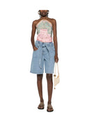 Pinko - Top Synchro Twill Stampa Banda - 106732-A38G-Nl4 - Rosa/Bruciato