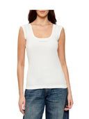 Pinko - Top Tenace Costina Cotone Logo - 105511-A338-Z05 - Bianco-Biancaneve