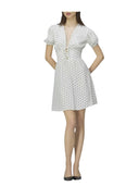 Mar De Margaritas - Atena - Abito Corto In Crepe Con Scollo A V - Mmabw01546-Bi114 - Petitpois Ecru