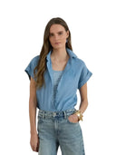 Lauren Ralph Lauren - Camicia a maniche corte in lino - 200874259011 - Blue