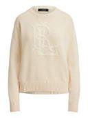 Lauren Ralph Lauren - Maglia in cotone pettinato con logo - 200979653001 - Mascarpone Cream