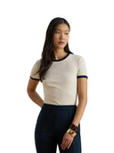 Lauren Ralph Lauren - maglietta con scollo a barchetta stretch - 200p09077002 - natural