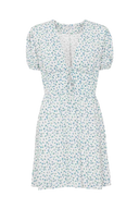 Mar De Margaritas - Atena - Abito Corto In Crepe Con Scollo A V - Mmabw01546-Bi116 - Clover Ecru