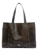 Pinko - Borsa Tote Cloud Leather con Borchie e Patch - 107650A3Ma-L64Y - Dark Brown-Gold