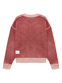 Amish - Maglia Girocollo in Lana - Amx220Ct84Xxxx-C0772 - Natural/Burgundy