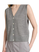 Max Mara MM - Gilet In Maglia Mmlalbata - 2626356017600-003 - Grigio Medio