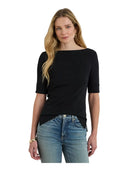 Lauren Ralph Lauren - Maglietta con scollo a barchetta stretch - 200654963001 - Polo Black