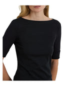 Lauren Ralph Lauren - Maglietta con scollo a barchetta stretch - 200654963001 - Polo Black