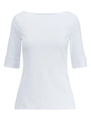 Lauren Ralph Lauren - Maglietta con scollo a barchetta stretch - 200654963036 - Mascarpone Cream