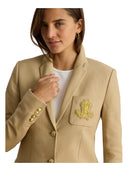 Lauren Ralph Lauren - Blazer in jacquard con ricamo - 200797305013 - Birch Tan