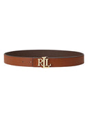 Lauren Ralph Lauren - Cintura double-face martellata con logo - 412912039002 - Lauren Tan/Dark Brown